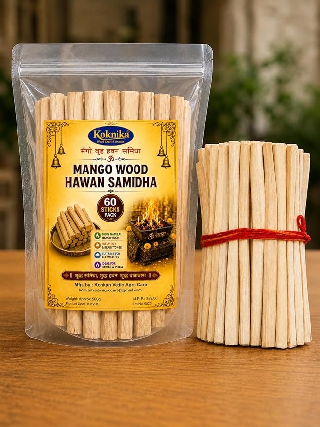 Koknika Mango Wood Havan Samidha with a tied bundle